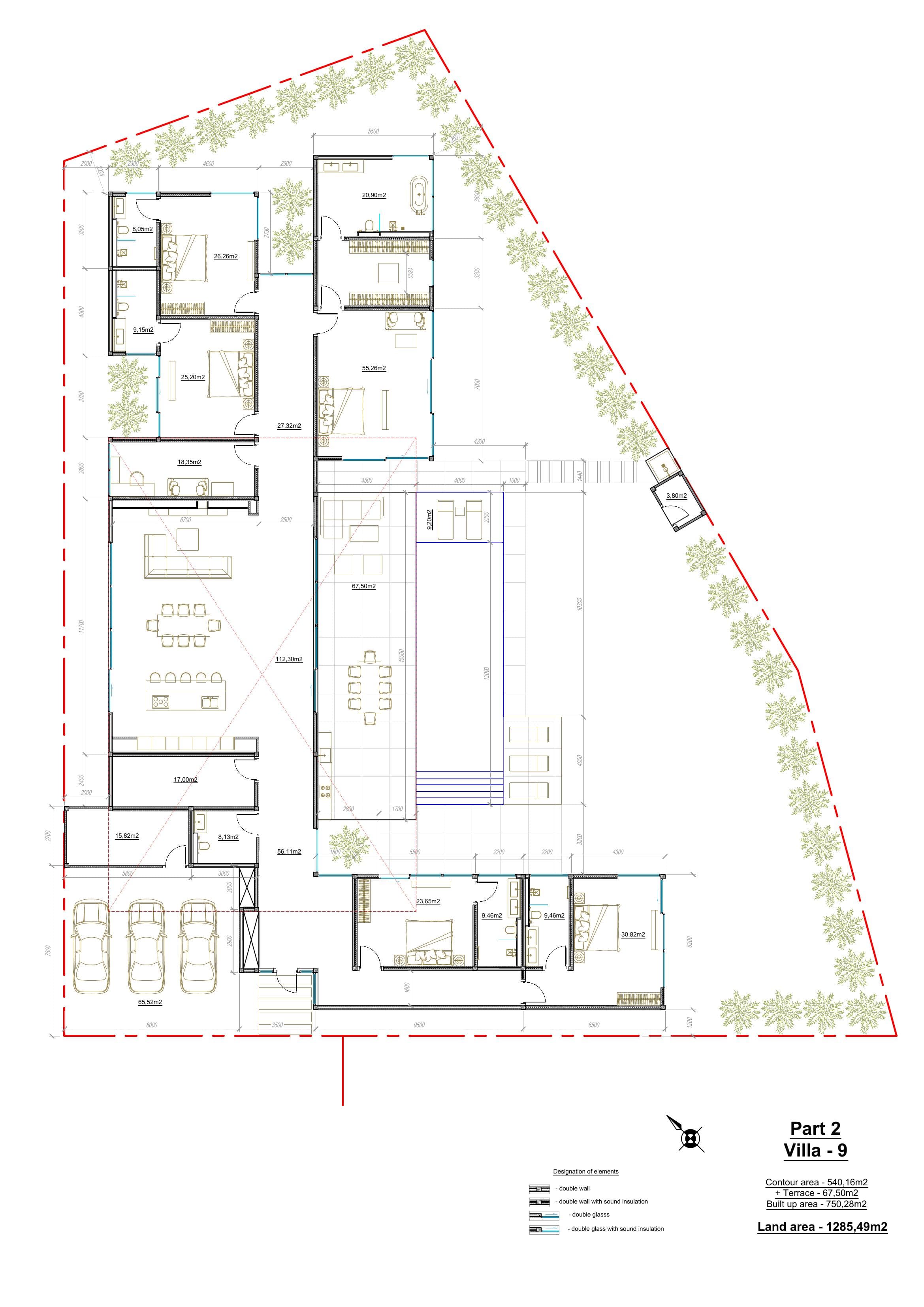 5-Bedroom + Office Villa layout